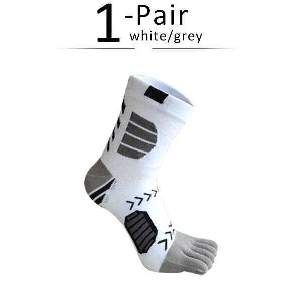 Ergonomic Cotton Blend Toe Socks — Breathable Support for All - Day Comfort (black ) - | Zavonix