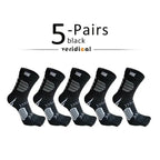 Ergonomic Cotton Blend Toe Socks — Breathable Support for All - Day Comfort (black ) - | Zavonix