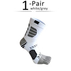 Ergonomic Cotton Blend Toe Socks — Breathable Support for All - Day Comfort (WHITE ) - | Zavonix
