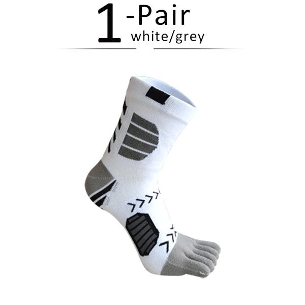 Ergonomic Cotton Blend Toe Socks — Breathable Support for All - Day Comfort (WHITE ) - | Zavonix