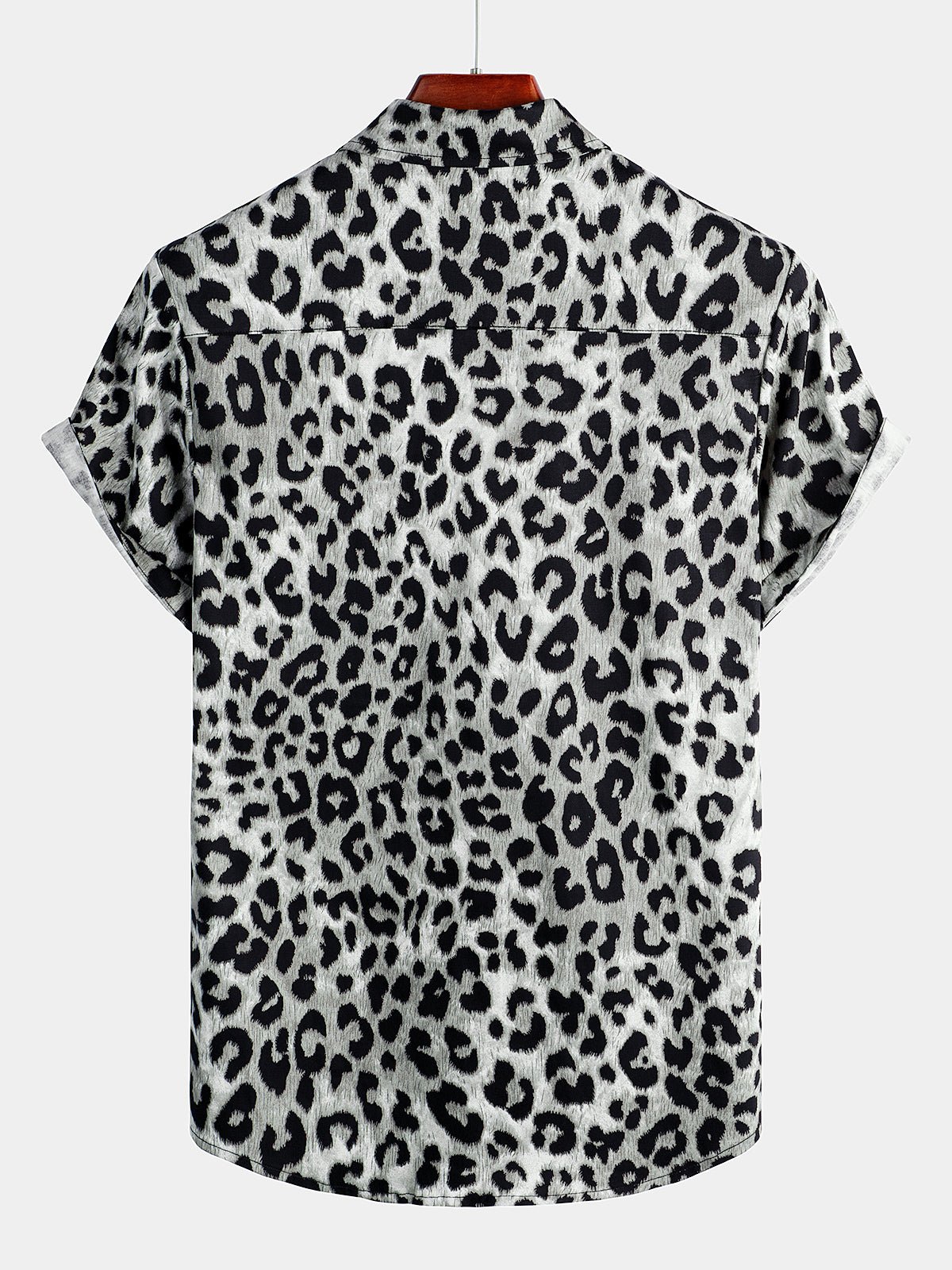 Eryndale — Men’s Cotton Stretch Shirt with Leopard Print Design (S ) - short | Zavonix
