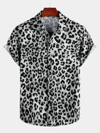 Eryndale — Men’s Cotton Stretch Shirt with Leopard Print Design (S ) - short | Zavonix