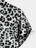 Eryndale — Men’s Cotton Stretch Shirt with Leopard Print Design (S ) - short | Zavonix