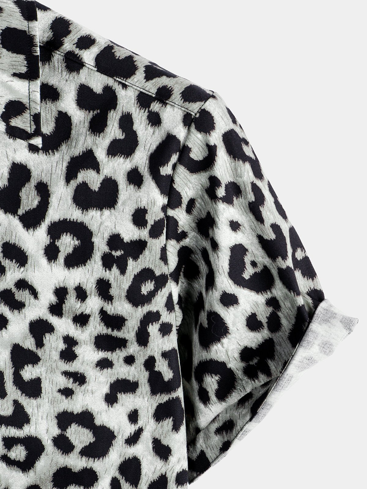 Eryndale — Men’s Cotton Stretch Shirt with Leopard Print Design (S ) - short | Zavonix