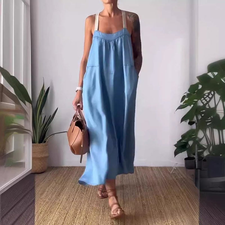 Essara Cotton Linen Sling Dress Product Image 01