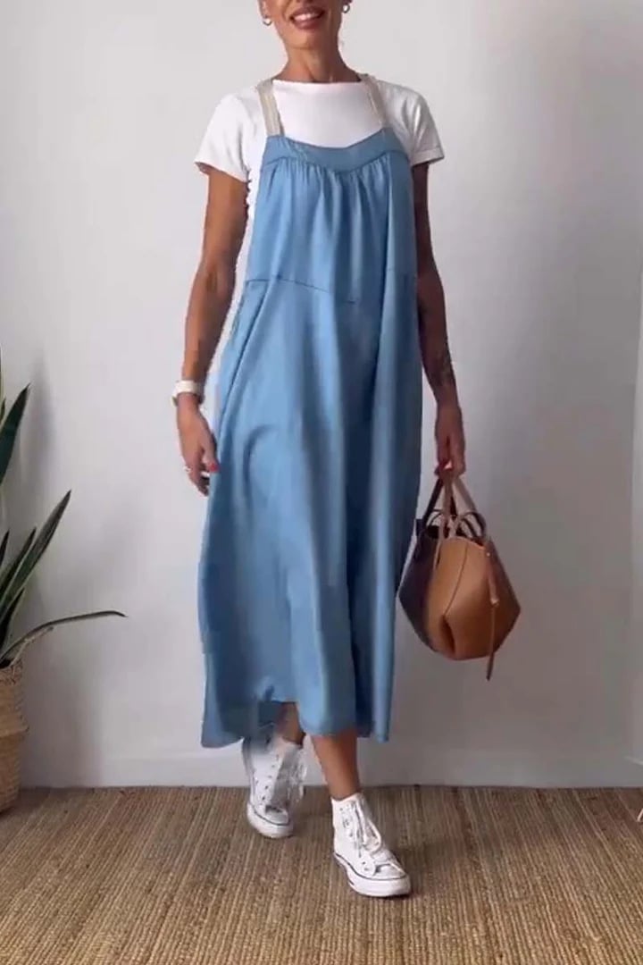 Essara Cotton Linen Sling Dress Product Image 02