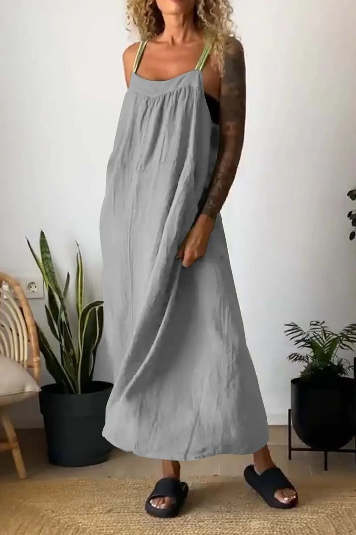 Essara Cotton Linen Sling Dress Product Image 03