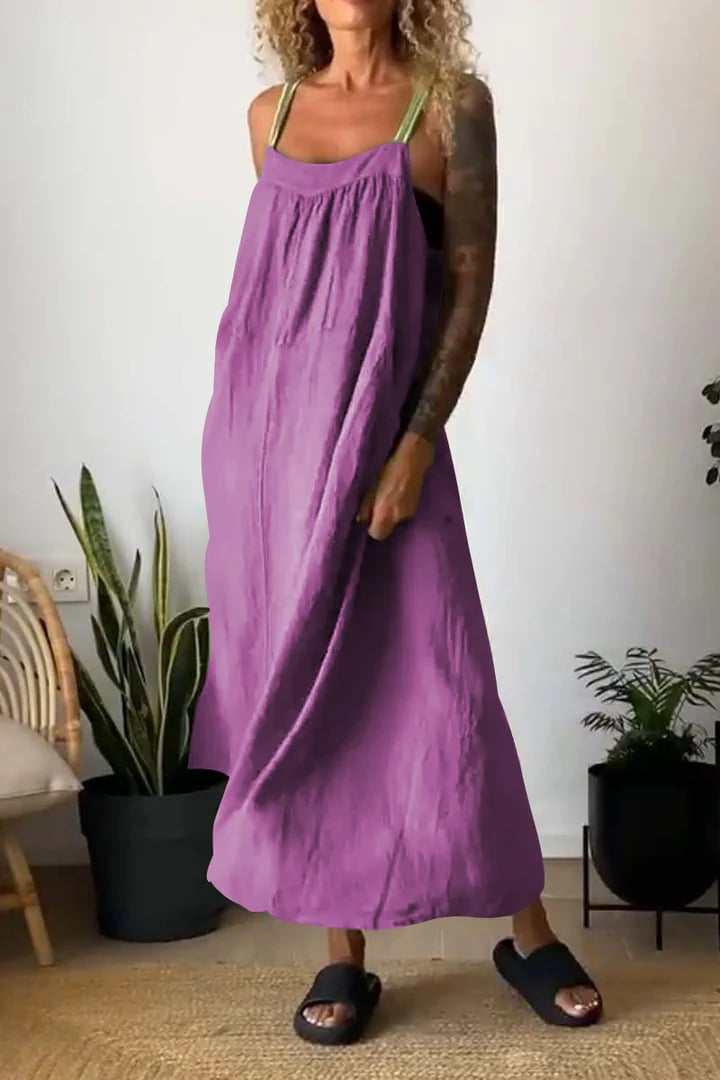 Essara Cotton Linen Sling Dress Product Image 04