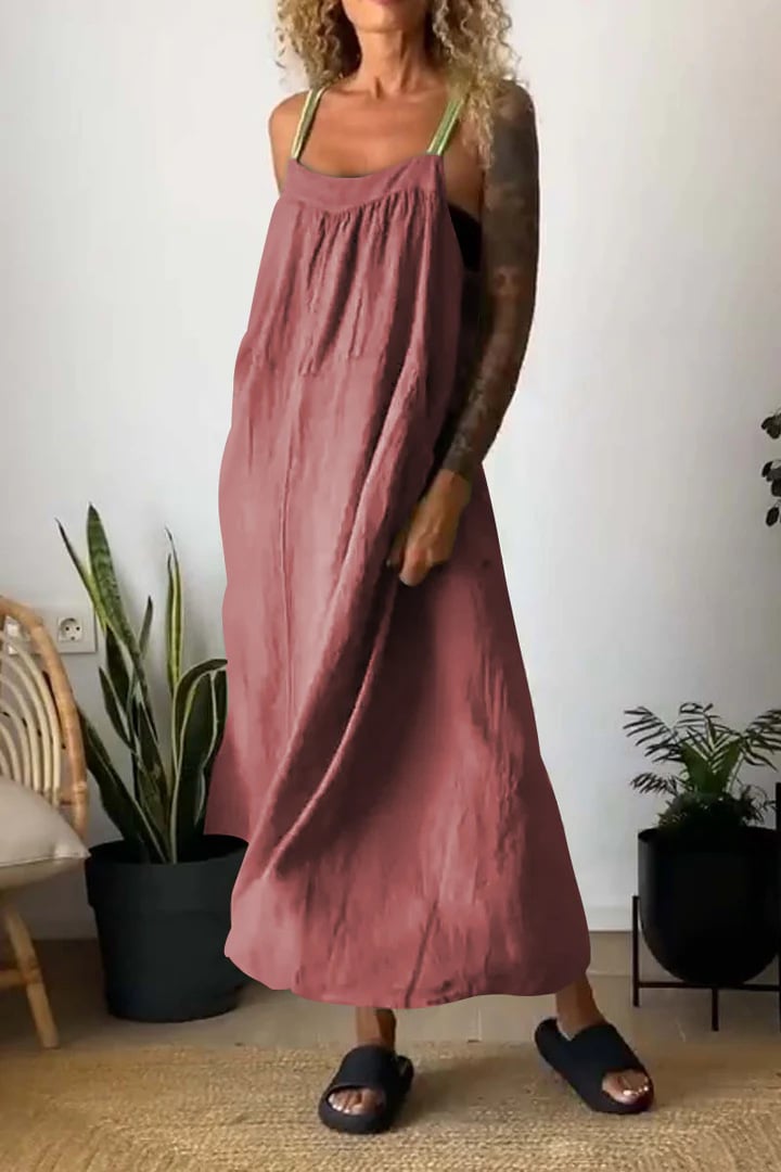 Essara Cotton Linen Sling Dress Product Image 05
