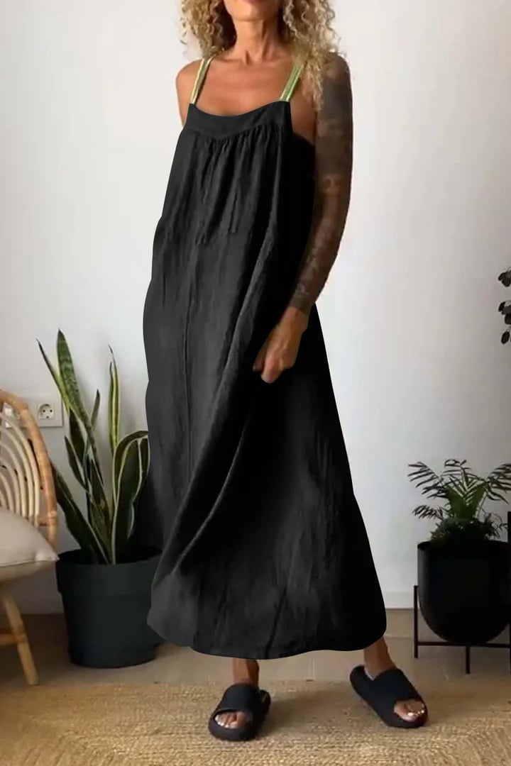 Essara Cotton Linen Sling Dress Product Image 06