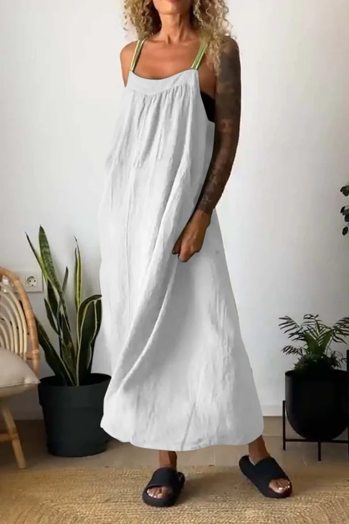Essara Cotton Linen Sling Dress Product Image 07