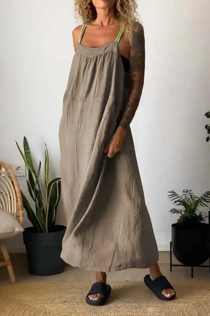 Essara Cotton Linen Sling Dress Product Image 08