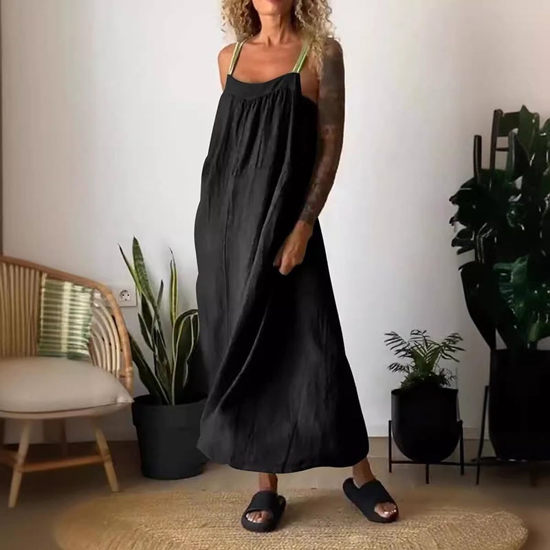 Essara Cotton Linen Sling Dress Product Image 13