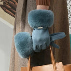 "Esta" Faux Fur Gloves (Purple ) - | Zavonix