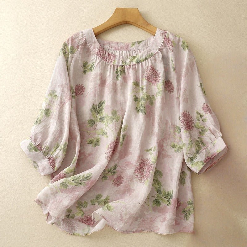 ETHEREAL FLAX BLOUSE (XS ) - | Zavonix