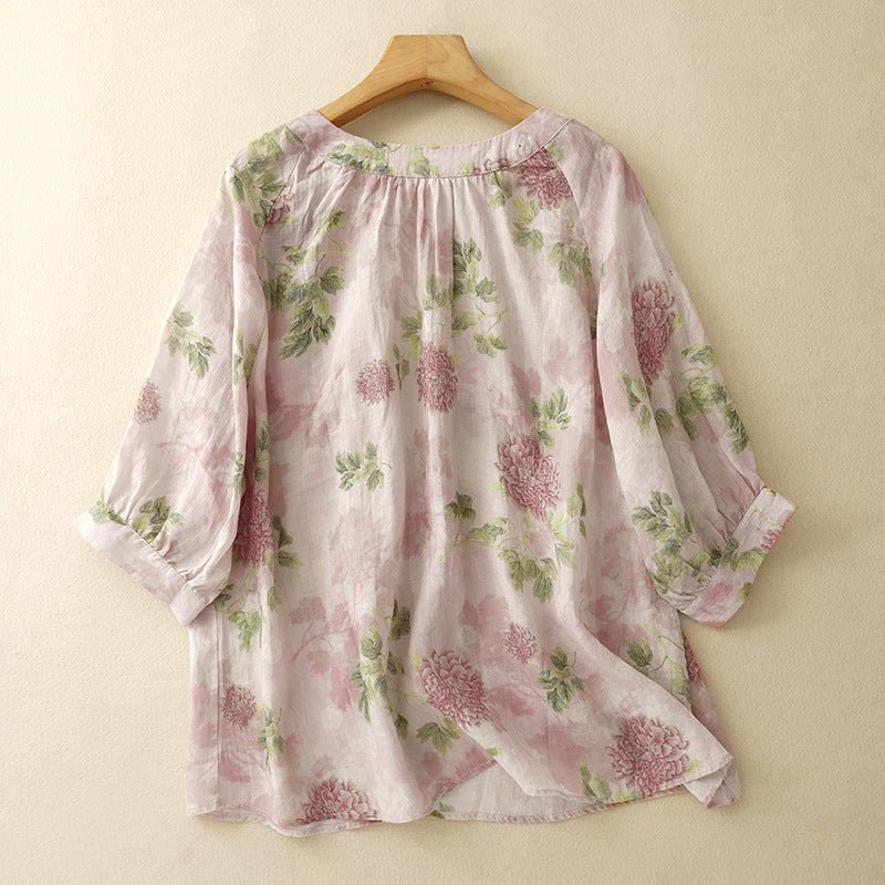 ETHEREAL FLAX BLOUSE (XS ) - | Zavonix