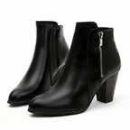 Eva Vegan Leather Retro Boots (Black 4) - | Zavonix