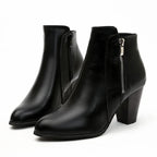 Eva Vegan Leather Retro Boots (Black 4) - | Zavonix