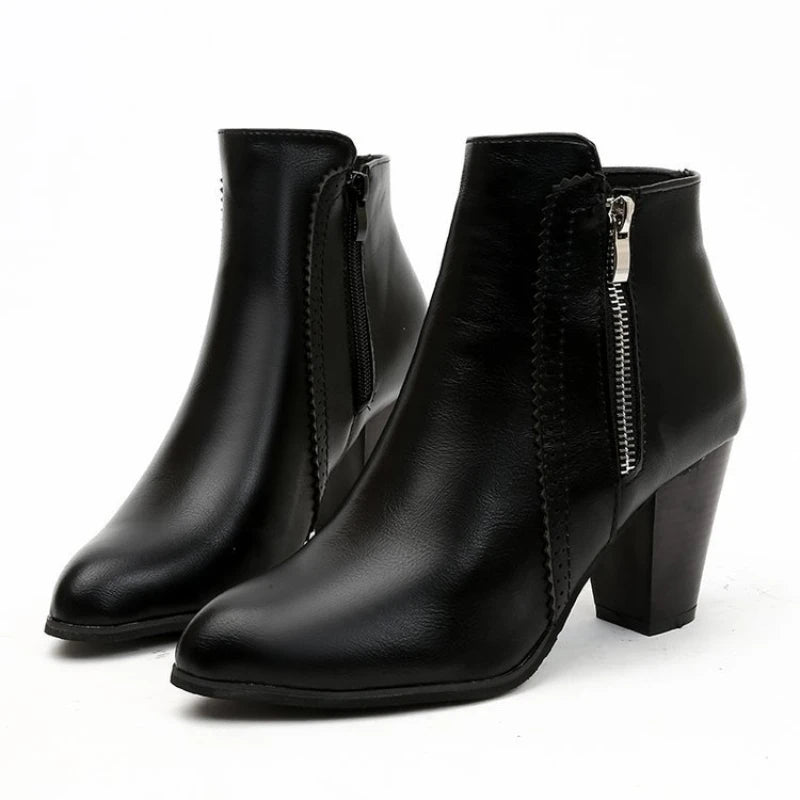 Eva Vegan Leather Retro Boots (Black 4) - | Zavonix