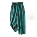 Evano — Wide - Leg Linen Pants with Soft Paper - Touch Fabric (Khaki XS) - | Zavonix