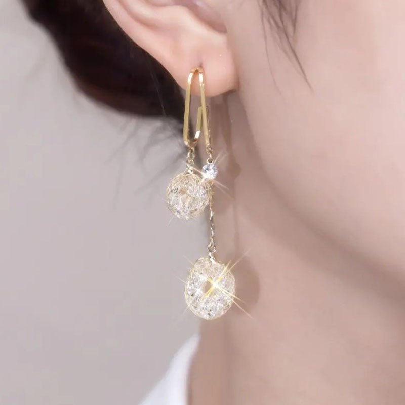 Evara Gold Crystal Tassel Drop Earrings Product Image 07