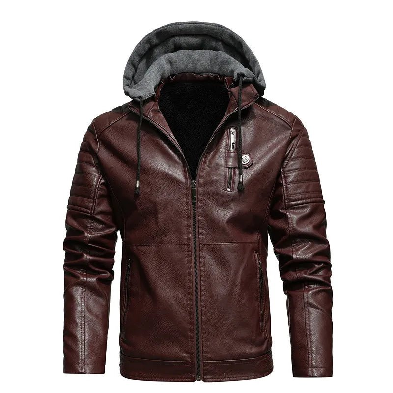 Vegan Edge Leather Jacket (Burgundy S) - Jacket | Zavonix