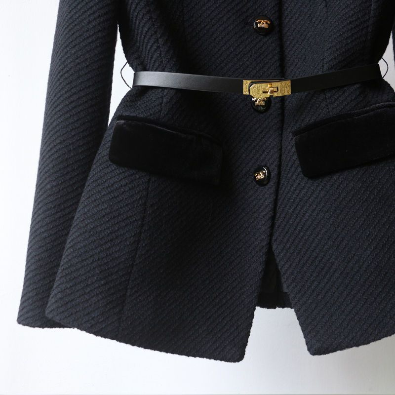 EBONY VELOUR BOUCLÉ COAT (Black XS) - | Zavonix