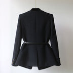EBONY VELOUR BOUCLÉ COAT (Black XS) - | Zavonix