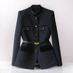 EBONY VELOUR BOUCLÉ COAT (Black XS) - | Zavonix