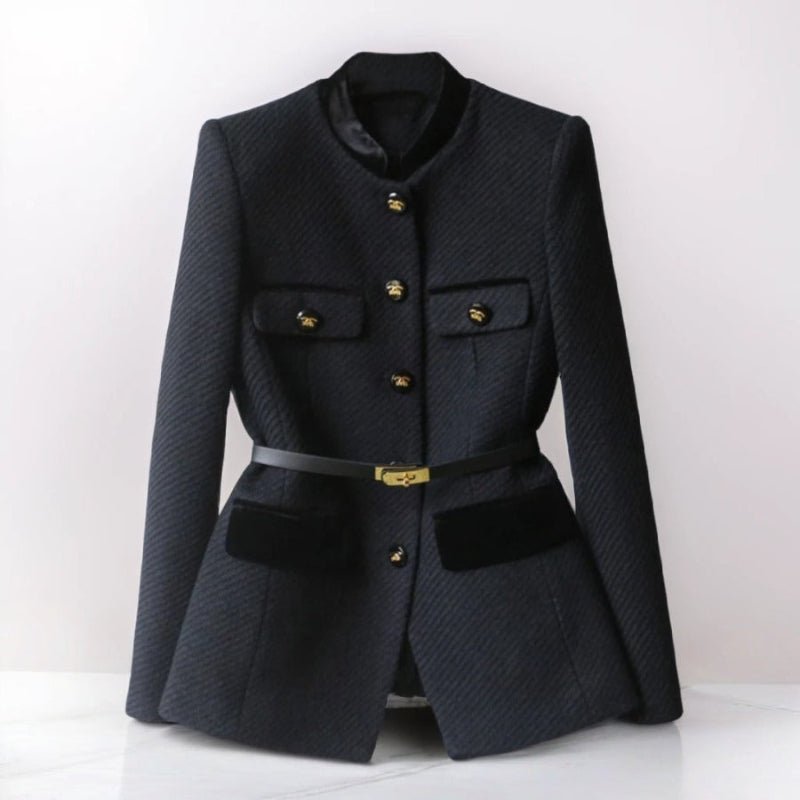 EBONY VELOUR BOUCLÉ COAT (Black XS) - | Zavonix