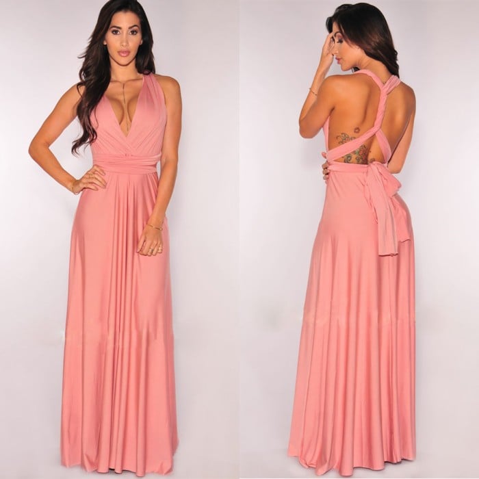 Everline Convertible Maxi Wrap Dress Product Image 10