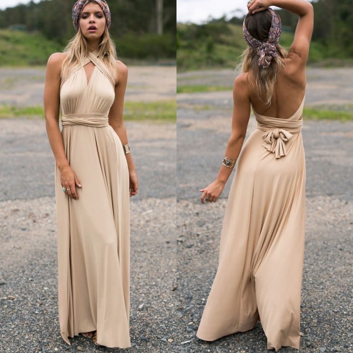 Everline Convertible Maxi Wrap Dress Product Image 13