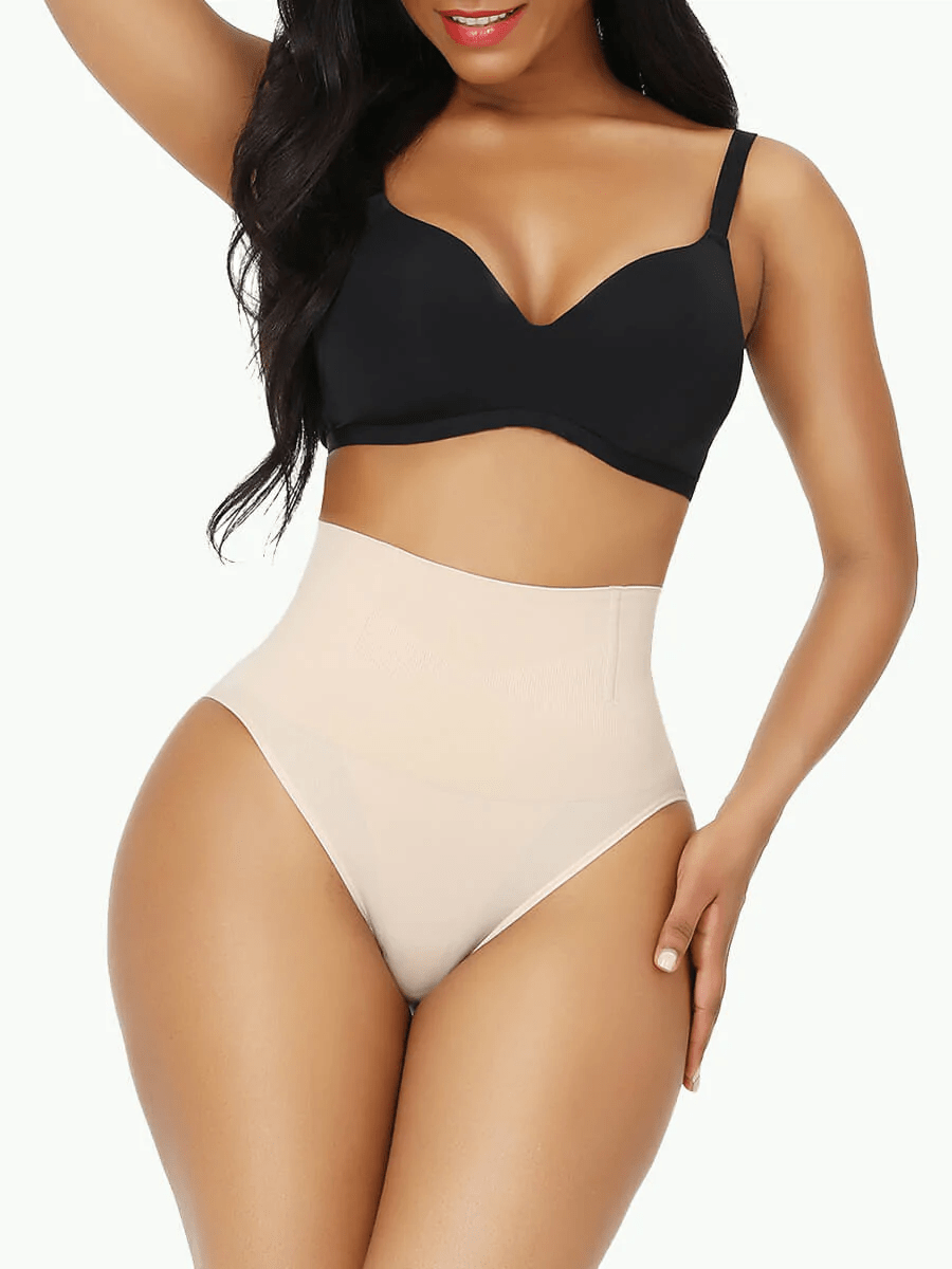Every - Day Tummy Control Thong (Buy 1 Get 1 FREE) (2ps Beige (Buy 1 Get 1) S (40kg - 50kg/UK6 - 8)) - | Zavonix