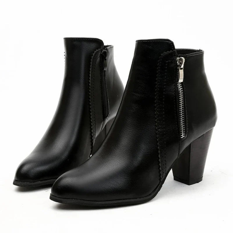 Eva Vegan Leather Retro Boots (Black 4) - | Zavonix
