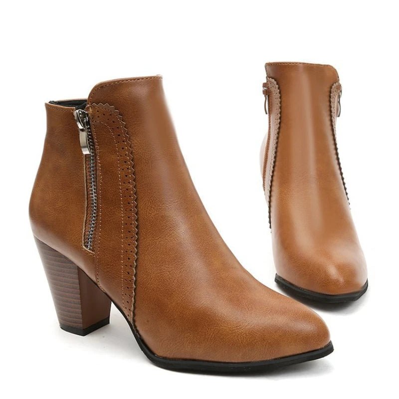Eva Vegan Leather Retro Boots (Black 4) - | Zavonix