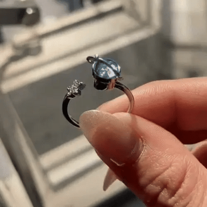 Stella Moon Ring | Adjustable Silver-Tone, Star and Moon Design