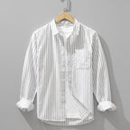Arlen — Men's Linen Shirt with Soft Vertical Stripes and Tailored Fit