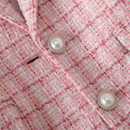 Tailored Tweed Blazer with Pearl Buttons for Elegant Style