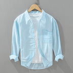 Men's Lightweight Textured Stripe Shirt with Breathable Fabric