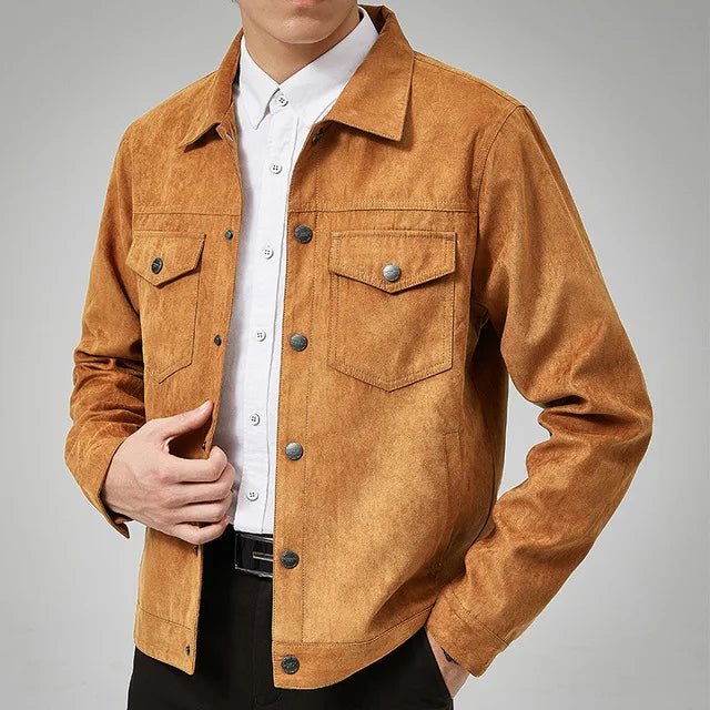 Fabio™ Nubuck Leather Jacket (Khaki XS) - Jacket | Zavonix