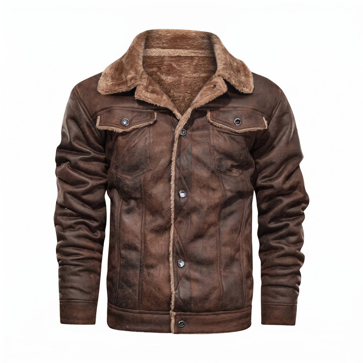 Falkenhurst Fleece-Collar Leather Jacket product image 1