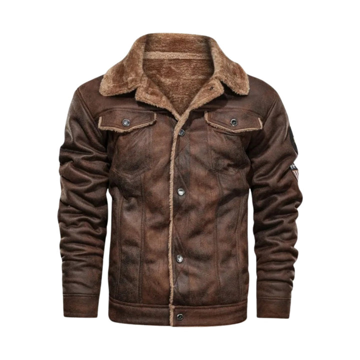 Falkenhurst Fleece-Collar Leather Jacket product image 2