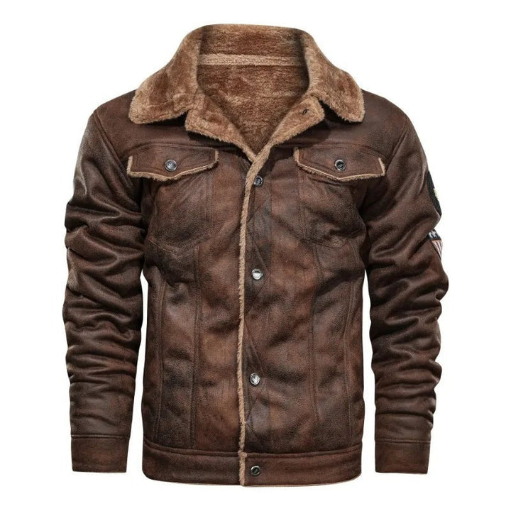 Falkenhurst Fleece-Collar Leather Jacket product image 3