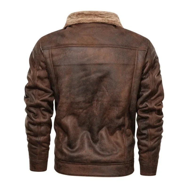 Falkenhurst Fleece-Collar Leather Jacket product image 4