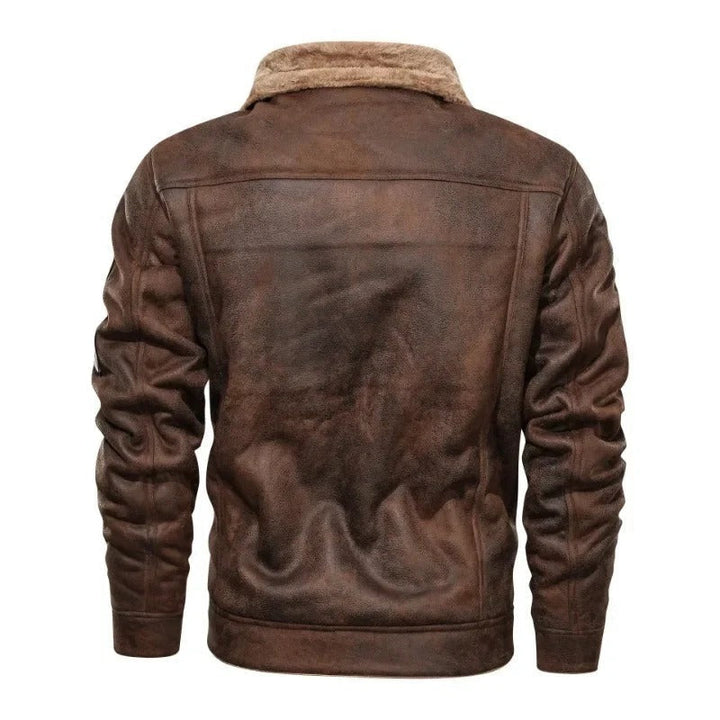 Falkenhurst Fleece-Collar Leather Jacket product image 4