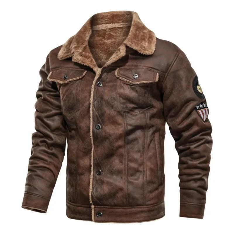 Falkenhurst Fleece-Collar Leather Jacket product image 6