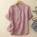 Feather - Light Linen Blouse™ — Feel Fresh, Confident, and Effortlessly Elegant All Day (Pink XS) - | Zavonix