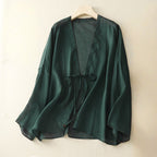 Feather - Thread Blouse™ — Wrap Yourself in Effortless Grace and Unshakable Confidence (Deep Green XS) - | Zavonix