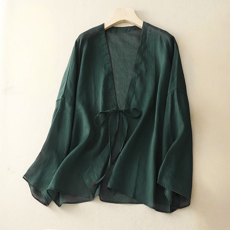 Feather - Thread Blouse™ — Wrap Yourself in Effortless Grace and Unshakable Confidence (Deep Green XS) - | Zavonix