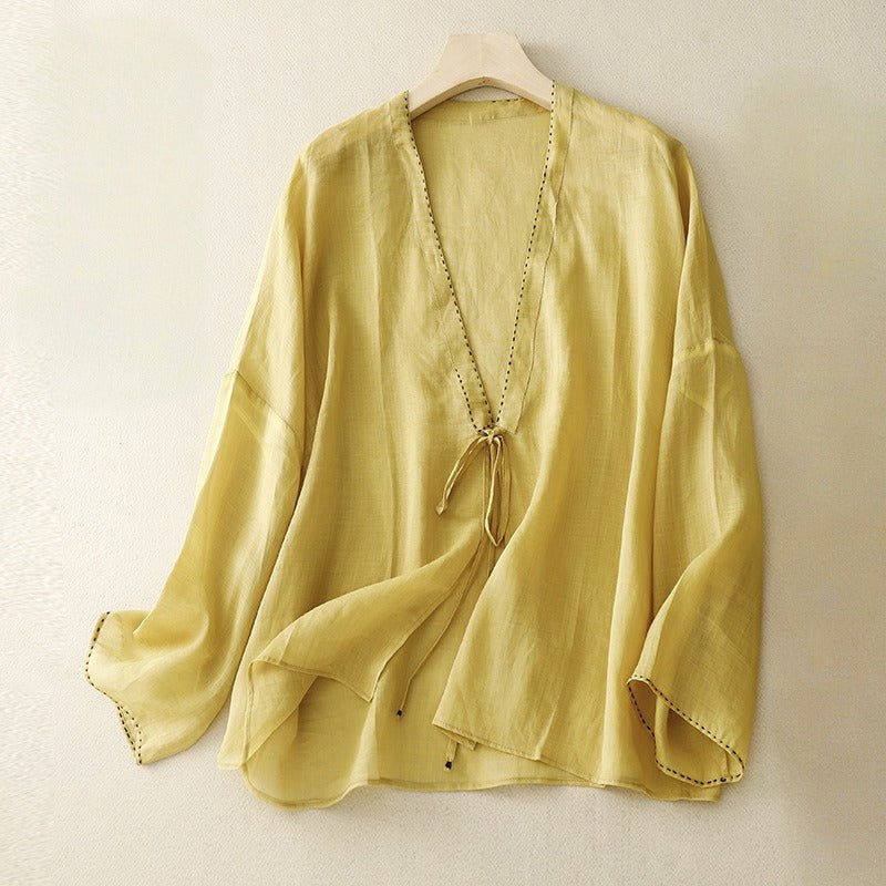 Feather - Thread Blouse™ — Wrap Yourself in Effortless Grace and Unshakable Confidence (Yellow XS) - | Zavonix